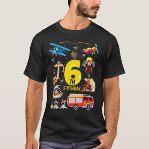 T-shirt Construction d'une voiture de course d'avion 6 an