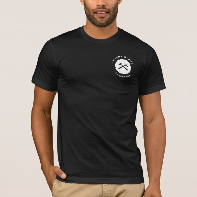 T-shirt Construction en contreplaqué de charpentier noir (Devant)