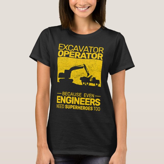 T-shirt construction equipment men kids heavy equipment op (Devant)