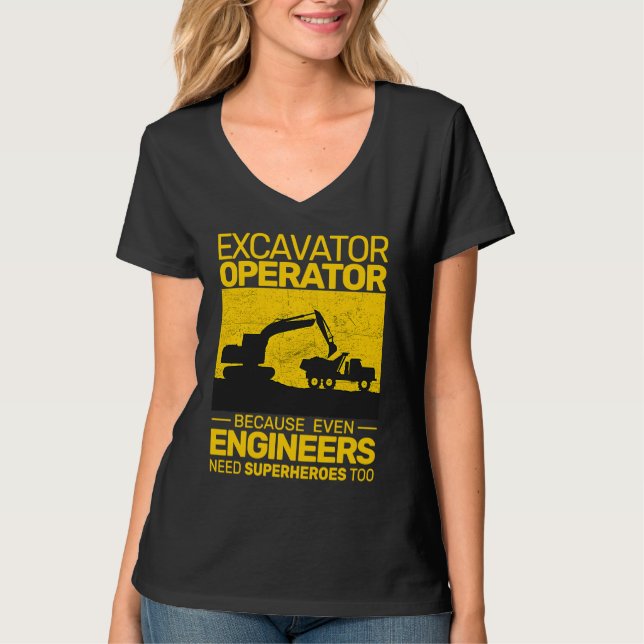 T-shirt construction equipment men kids heavy equipment op (Devant)