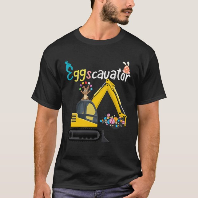 T-shirt Construction Excavator Easter Day Egg Hunt for Boy (Devant)