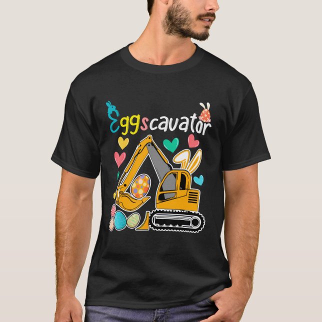 T-shirt Construction Excavator Easter Day Egg Hunt for Boy (Devant)