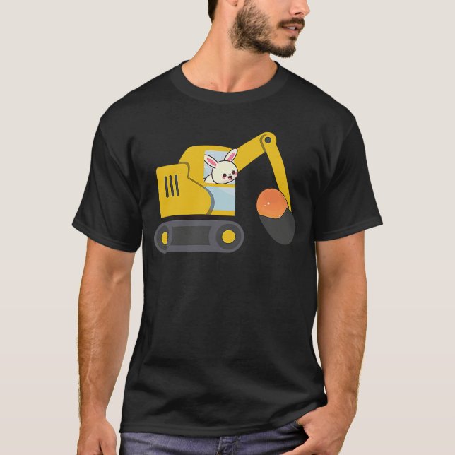 T-shirt Construction Excavator Truck Toy Kids easter bunny (Devant)