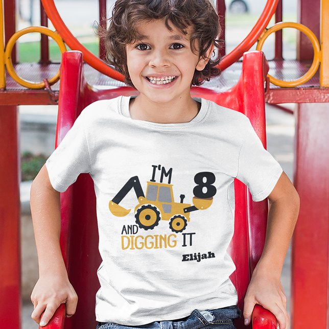 T-shirt Construction Joyeux Anniversaire creuser Il Nom d' (Créateur téléchargé)