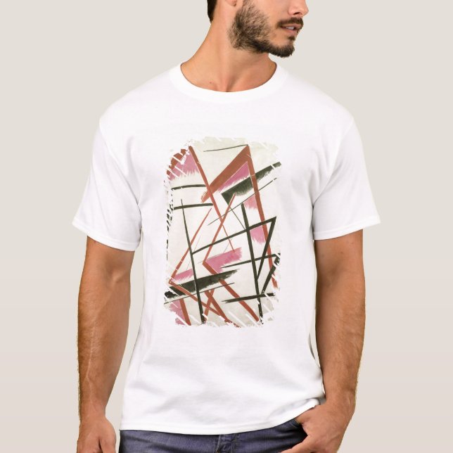 T-shirt Construction linéaire, c.1921 (gouache sur le (Devant)