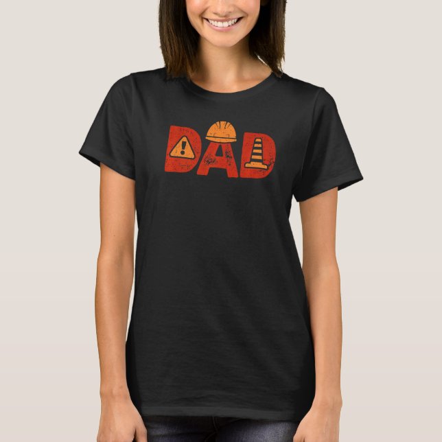 T-shirt Construction Papa Builder Mason Béton Béton (Devant)
