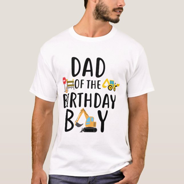 T-Shirt Construction Papa de l'enfant fêté  (Devant)