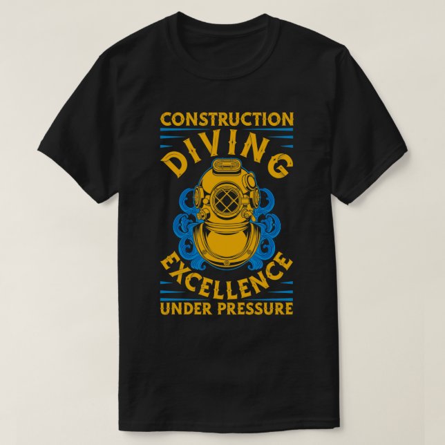 T-shirt Construction Plongée Deep Sea Ocean Job Commercial (Design devant)