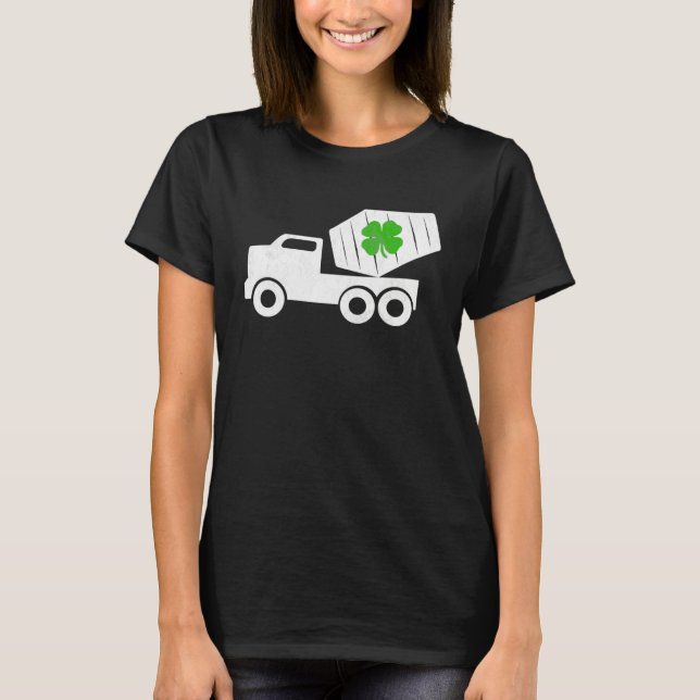 T-shirt Construction Truck St Patrick s Day Shamrock Kids (Devant)