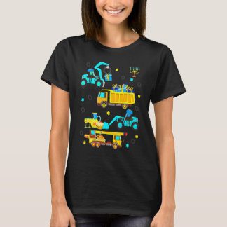 T-shirt Construction Vehicle Menorah Hanukkah Chanukah Tod