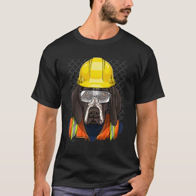 T-shirt Construction Worker German Shorthaired Pointer Lab (Devant)