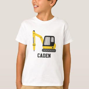 T-shirt Construction Yellow Excavator Nom des enfants de r