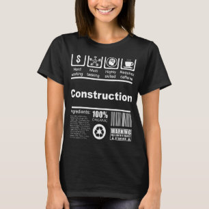 T-shirt Constructions Faits Nutritionnels Pour La Construc