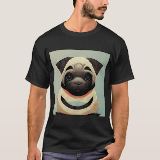 T-shirt Constructivisme Art Pug Chiot Peinture Chien Art