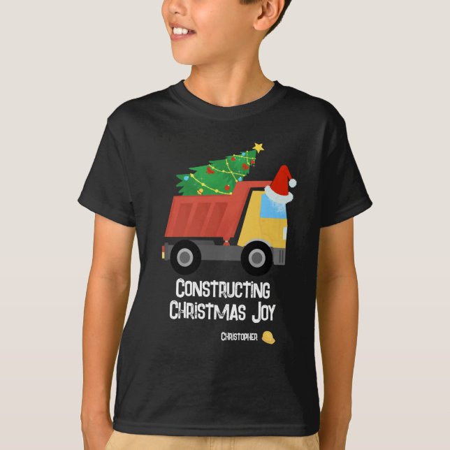 T-shirt Construire Noël Joy Construction Camion de camping (Devant)