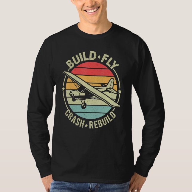 T-shirt Construire S'écraser Reconstruire Avion Modèle Pil (Devant)