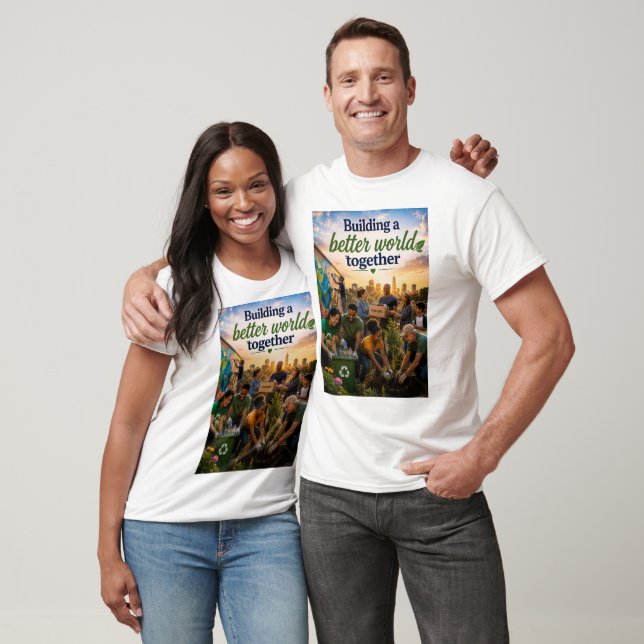 T-shirt Construire un monde meilleur ensemble (Unisexe)