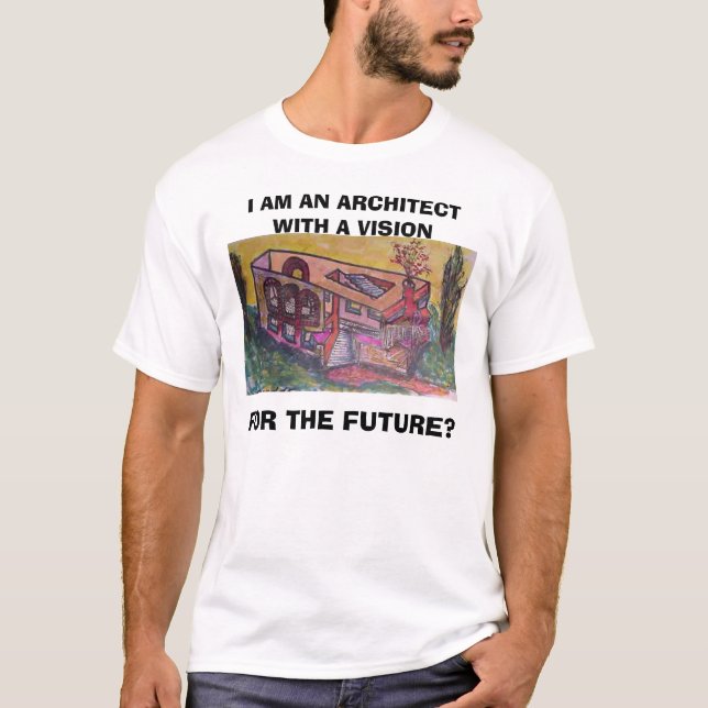 T-shirt construisant -, JE SUIS UN ARCHITECTE AVEC UNE (Devant)