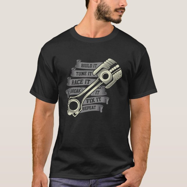 T-shirt Construisez-le ajuster course il Turbo Roue Auto M (Devant)