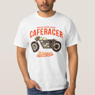 T-shirt Construisez votre propre moto Caferacer en blanc