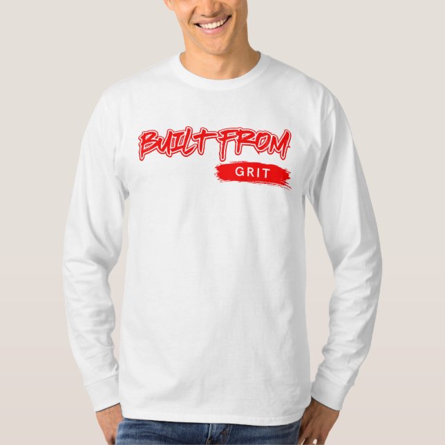 T-shirt Construit À Partir Des Lettres Rouges Grit™ Vérita (Devant)