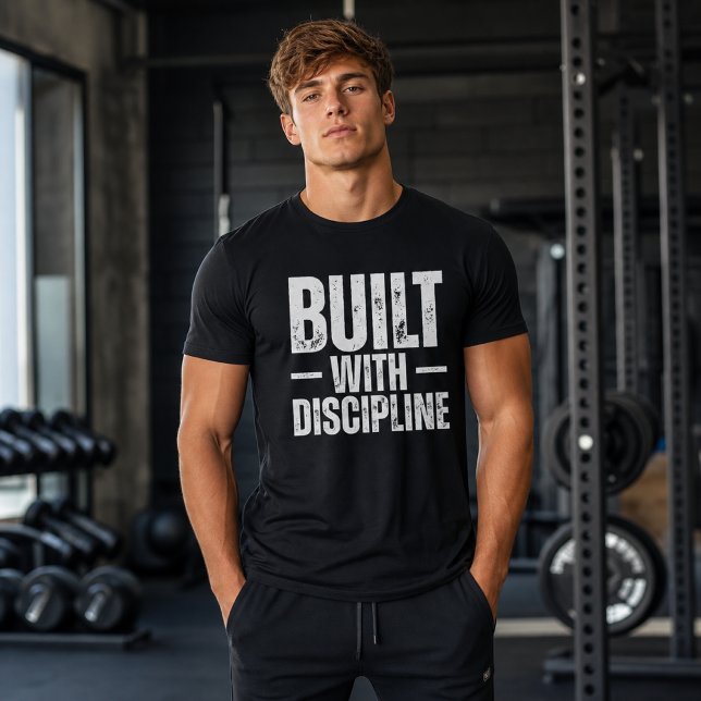 T-shirt Construit avec une Discipline Motivation de Gym Te (Créateur téléchargé)