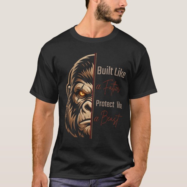 T-shirt Construit Comme Un Papa Gym Gorille Papa (Devant)