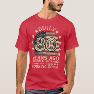 T-shirt Construit il y a 80 ans Anniversaire Vintage 1945