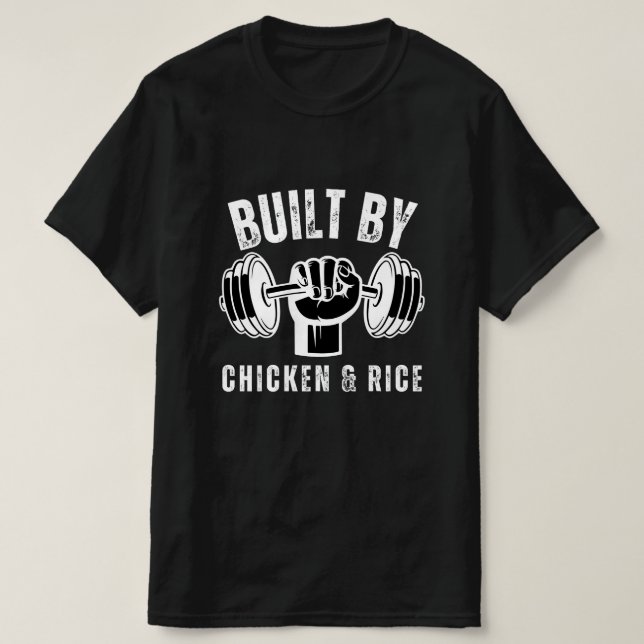 T-shirt Construit Par Le Poulet Et Le Riz (Design devant)