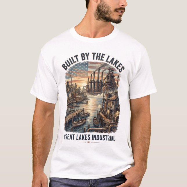 T-shirt Construit par les lacs de pêche industrielle du Mi (Devant)