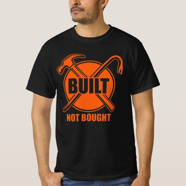 T-shirt Construit Pas Acheté Cadeau de Col Bleu (Devant)