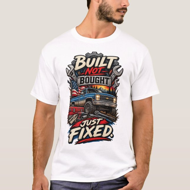 T-shirt Construit Pas Acheté Juste Réparé Drôle Mécanicien (Devant)