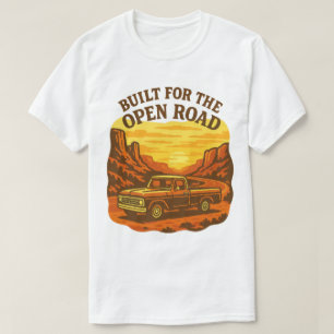 T-shirt Construit pour l'Open Road Retro Truck Art