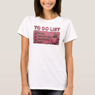 T-shirt Contemporain Rose CAFE JOUE AVEC LE CHAT