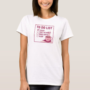 T-shirt Contemporain Rouge CAFÉ D'ABORD SAUVEZ LE MONDE