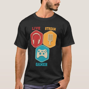 T-shirt Contenu Créateur Jeu en ligne Vidéo Jeu en direct 