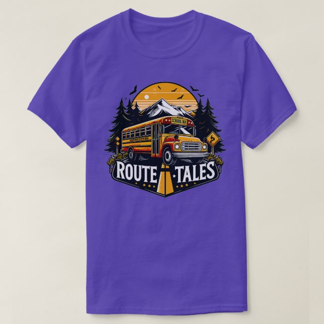 T-shirt Contes de la route des autobus scolaires (Design devant)