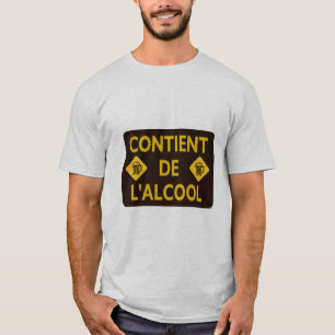 T-shirt contient alcool biere chope binouze mousse humour 
