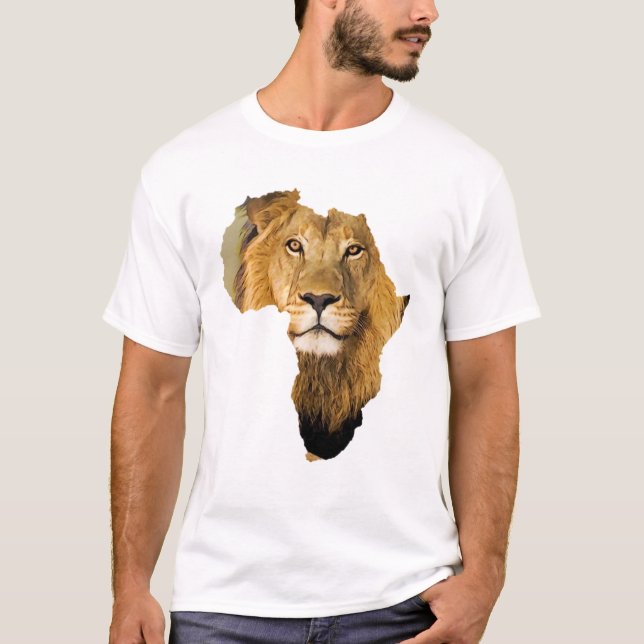 T-shirt Continent Afrique Lion d'Afrique Animal (Devant)