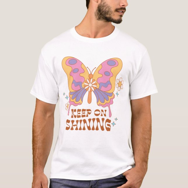 T-shirt Continuer à briller le papillon (Devant)