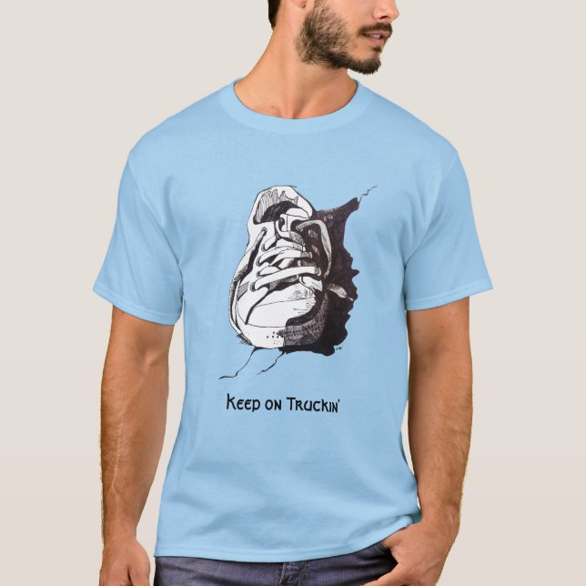 T-shirt Continuer sur le Basket de camionnage (Devant)