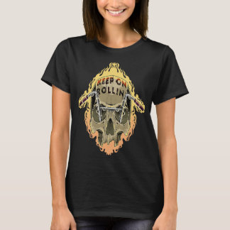 T-shirt Continuer sur Rollin Vintage Motorcycle Skull Moto