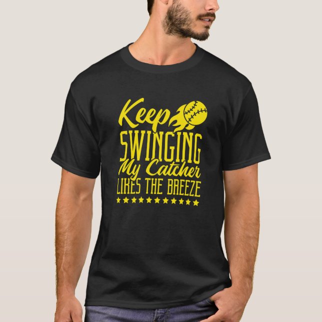 T-shirt Continuez à balancer Mon receveur aime la brise So (Devant)