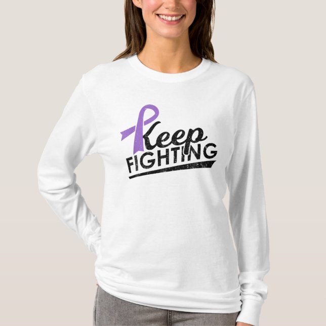 T-shirt Continuez à combattre la sensibilisation au ruban  (Devant)