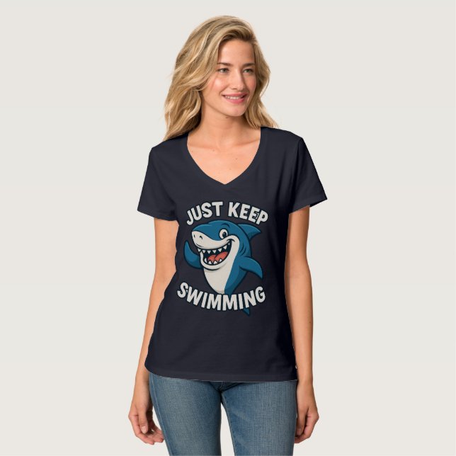 T-shirt Continuez À Nager (Devant entier)