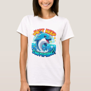 T-shirt Continuez À Nager Dauphin
