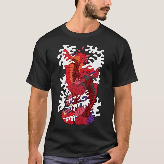 T-shirt Continuez à nager - L'histoire du Koi (Devant)