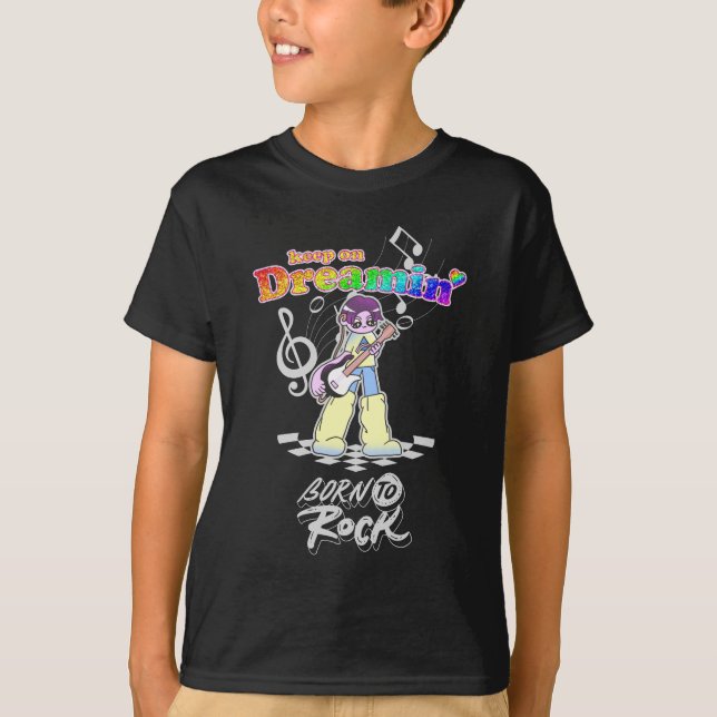 T-shirt Continuez à rêver Guitariste Anime Y2K  (Devant)