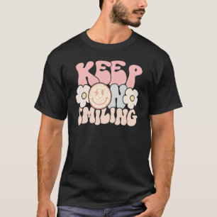 T-shirt Continuez à sourire Fleur de léopard visage souria