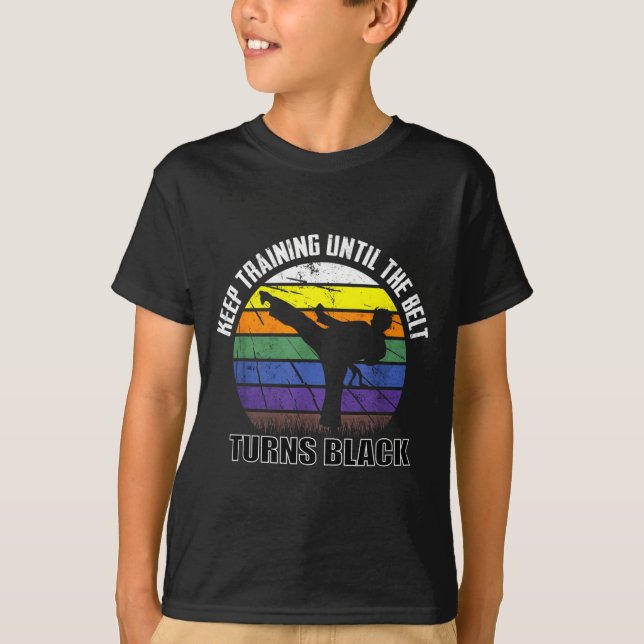 T-shirt Continuez à vous entraîner jusqu'à ce que la ceint (Devant)
